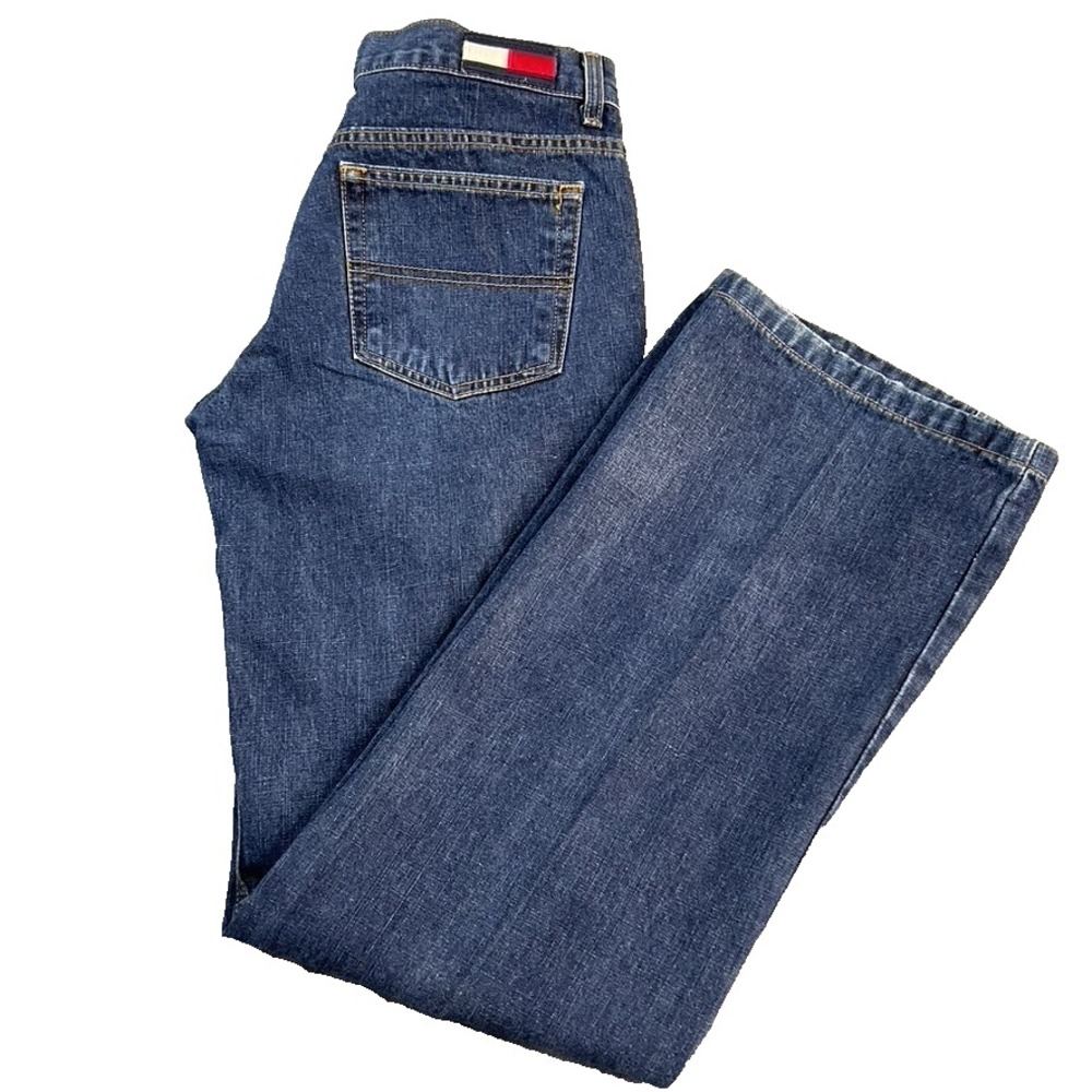 VTG Tommy Jeans Women's Size 7 Bootcut Dark Wash Blue Denim 30 x 32 Juniors 2002